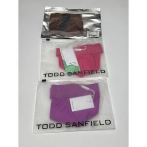 TODD SANFIELD Men's thongs 3 Pack Pink Brown Purple Size S